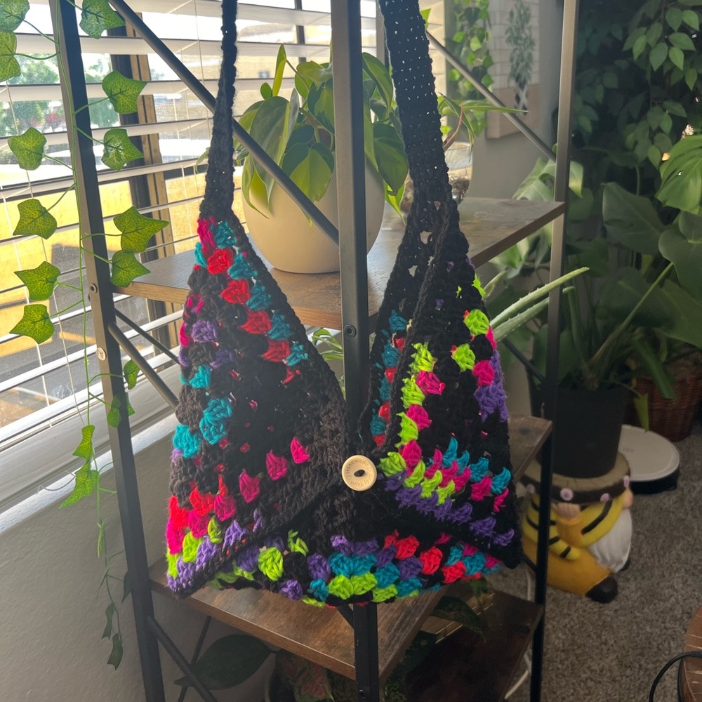 Handmade 💛 rainbow shoulder tote bag